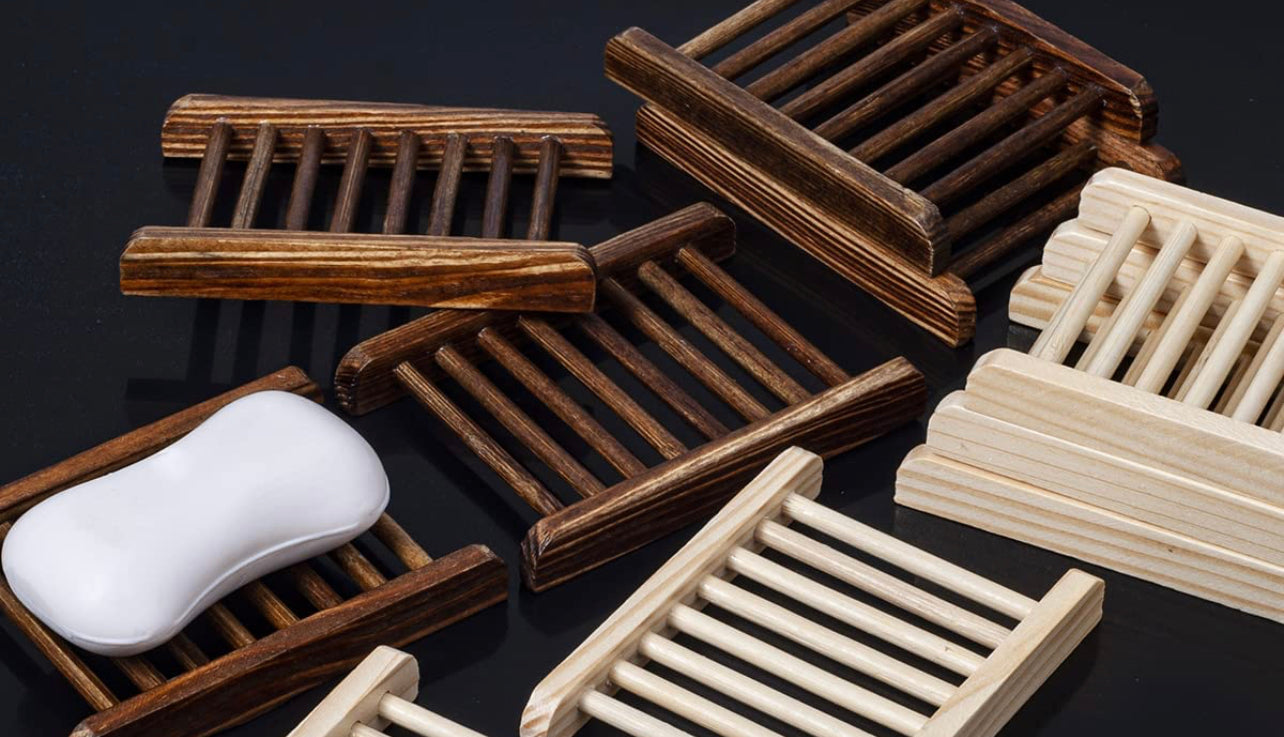 Bamboo soap dish